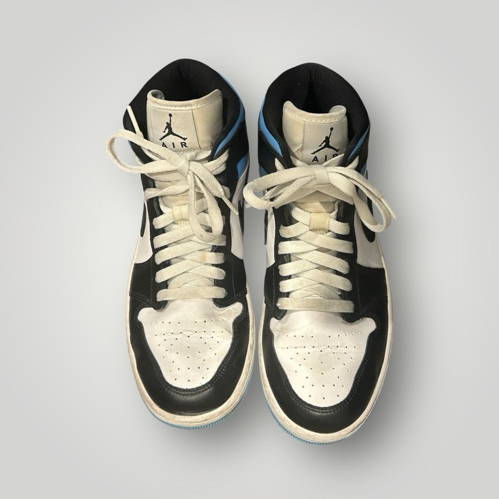 Women's Air Jordan 1 Mid University Blue Size 10.5 Basketball Sneakers - Picture 3 of 5